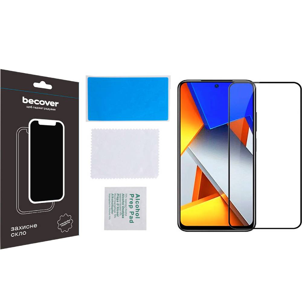 Защитное стекло BECOVER для Poco M4 Pro 4G Black (708590) Совместимость по модели  Poco M4 Pro 4G