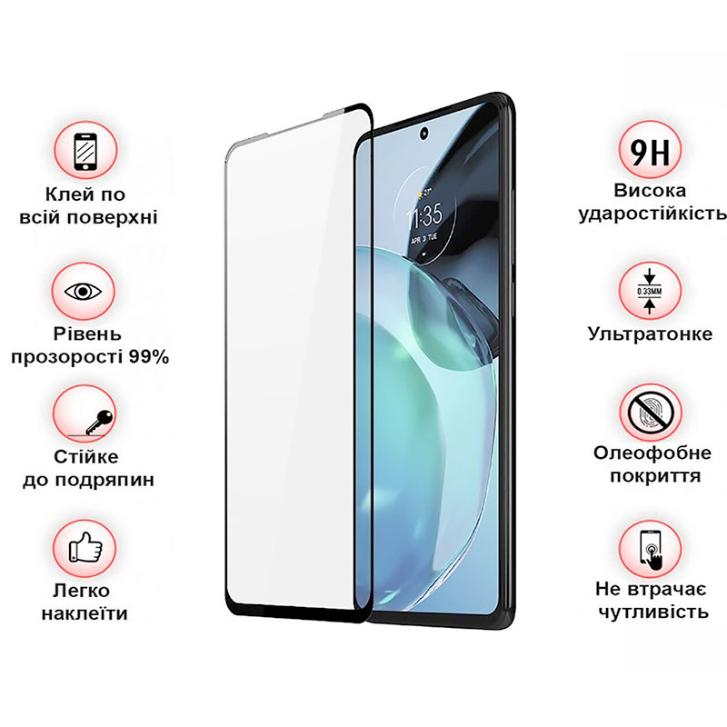 Защитное стекло BECOVER для Motorola Moto G72 Black (709245) Совместимость по модели  Motorola G72