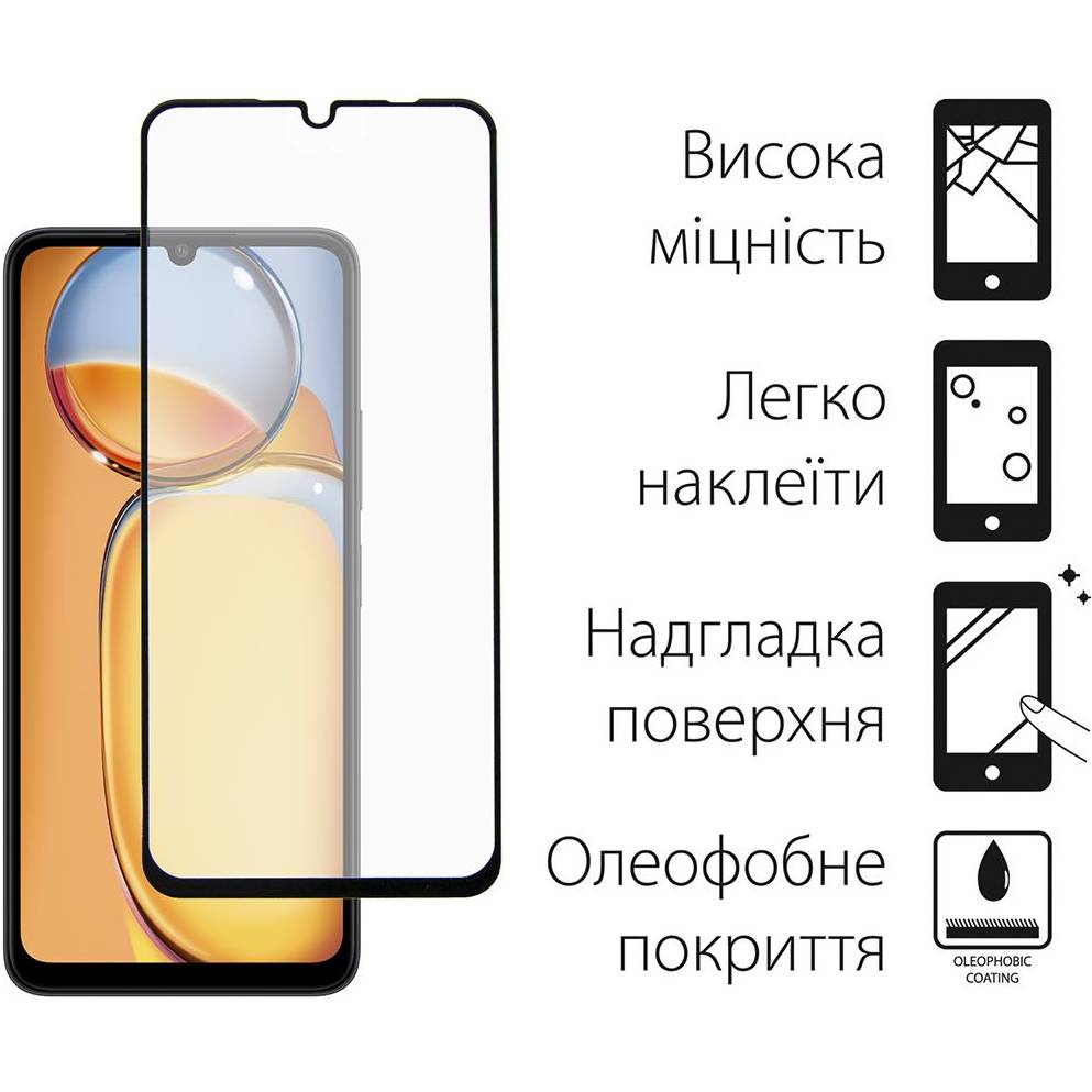 Захисне скло DENGOS для Xiaomi Redmi 13C Glass Full Glue Black (TGFG-337) Сумісність за моделлю Xiaomi Redmi 13C