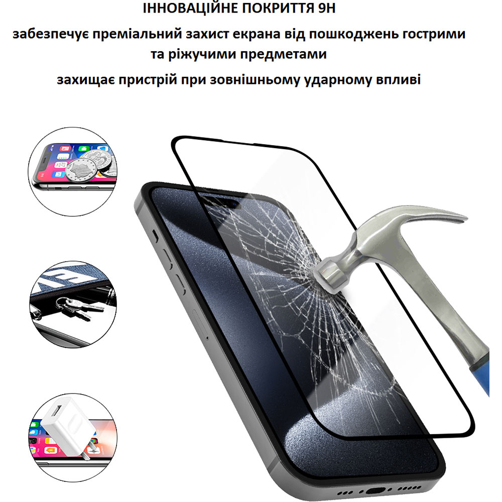 Внешний вид Защитное стекло LUNATIK Premium для Apple iPhone 15 Pro Max Black (LN-115)