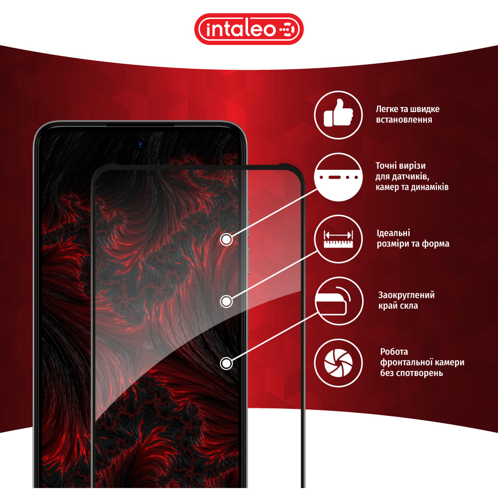 Защитное стекло INTALEO Full Glue для Tecno Spark 20 Black (1283126589003) Тип стекло