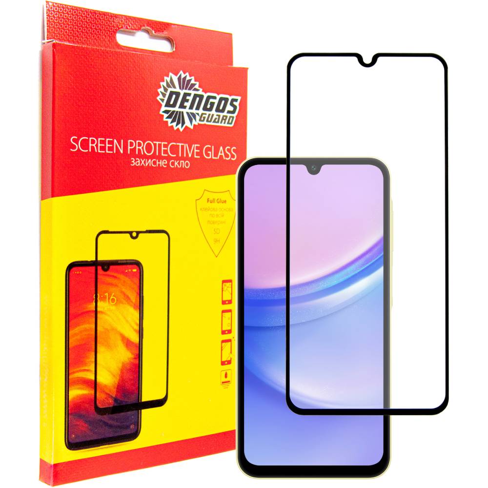 Защитное стекло DENGOS для Samsung A15 Glass Full Glue Black (TGFG-335)