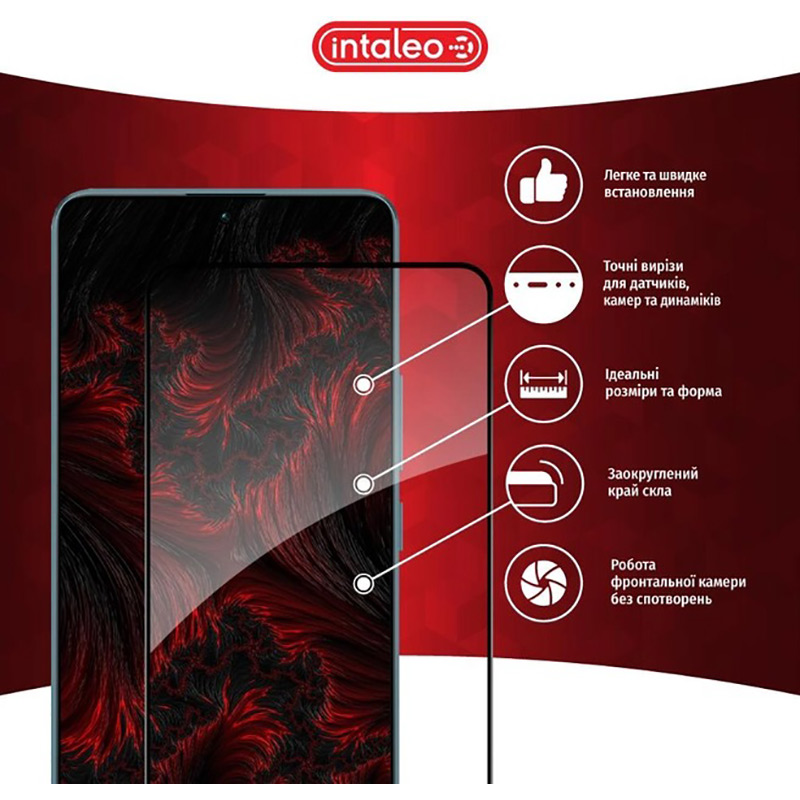 Внешний вид Защитное стекло Intaleo Full Glue для Xiaomi Redmi Note 13 Pro 5G Black (1283126583926)