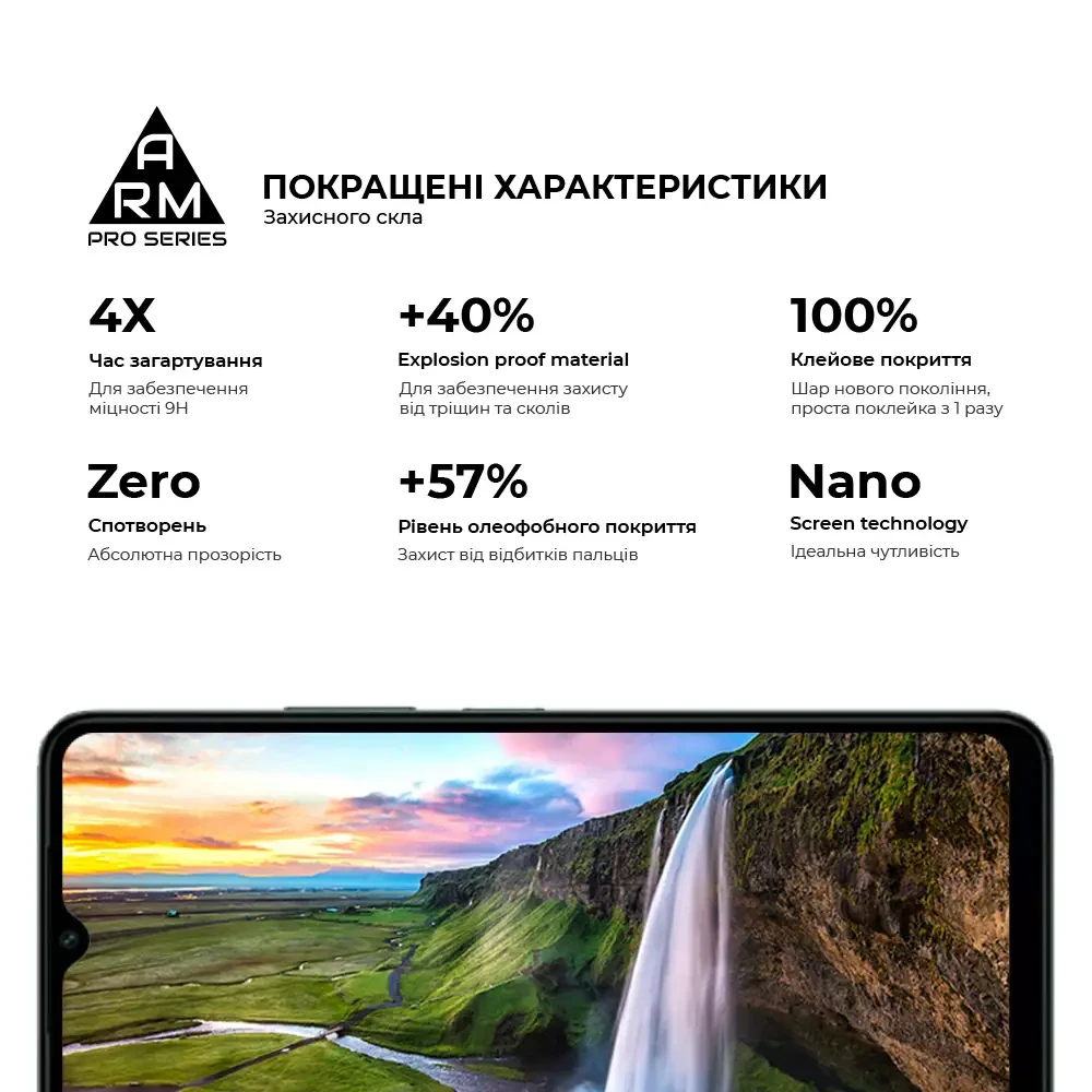 Захисне скло ARMORSTANDART Pro для Xiaomi Redmi A3 Black (ARM74453) Олеофобне покриття True