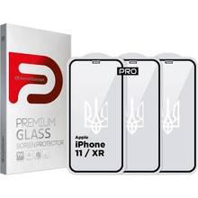 Набір захисного скла ARMORSTANDART Pro 3D LE для Apple iPhone 11/XR Black 3 шт (ARM77598)