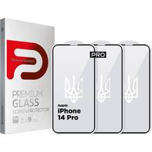 Набор защитных стекол ARMORSTANDART Pro 3D LE для Apple iPhone 14 Pro Black 3 шт (ARM77601)