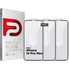 Набор защитных стекол ARMORSTANDART Pro 3D LE для Apple iPhone 14 Pro Max Black 3 шт (ARM77602)