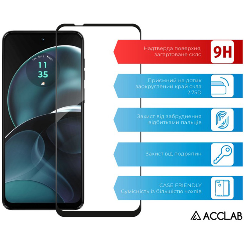 Захисне скло ACCLAB Full Glue для Motorola Moto G14 Black (1283126577741) Тип скло
