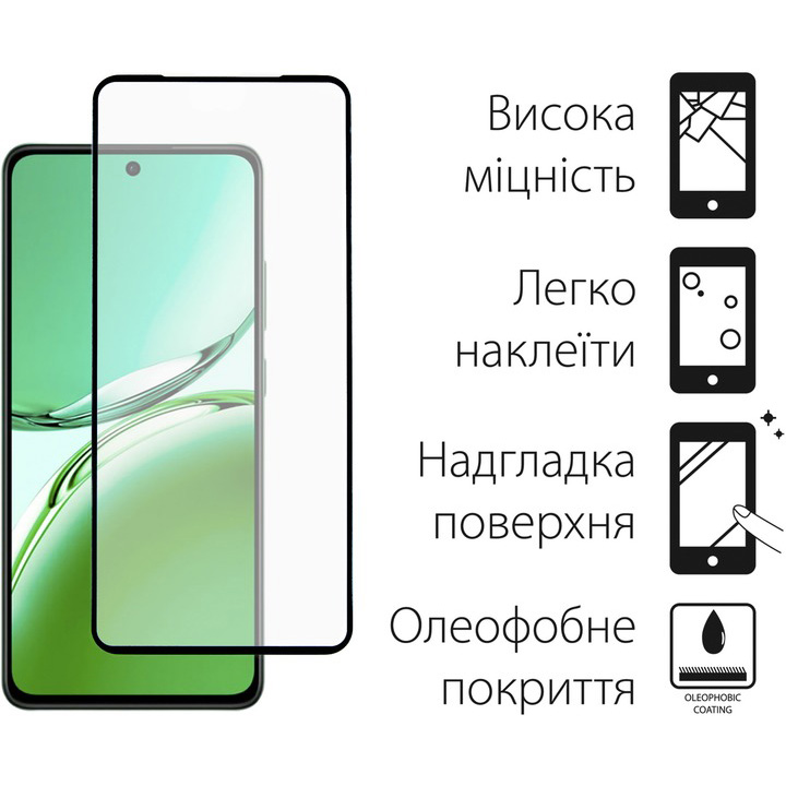 Захисне скло DENGOS для OPPO Reno 12FS Glass Full Glue, black (TGFG-375) Сумісність за моделлю OPPO Reno12 FS