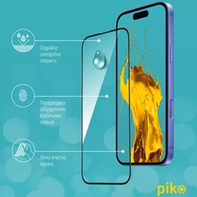 Захисне скло Full Glue PIKO для Apple iPhone 16 Black (1283126593383)