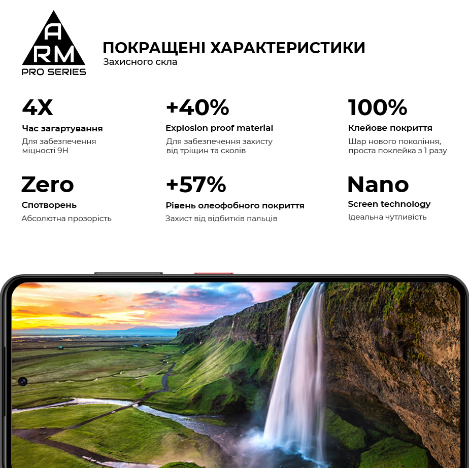 Защитное стекло ARMORSTANDART Pro для ZTE Nubia Focus 5G Black (ARM78909) Покрытие глянец