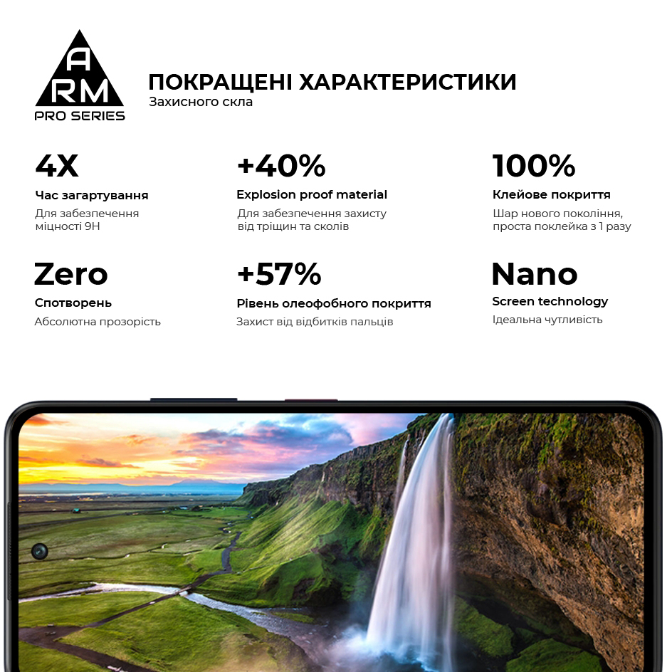 Защитное стекло ARMORSTANDART Pro для ZTE Nubia V60 Design Black (ARM78906) Покрытие глянец