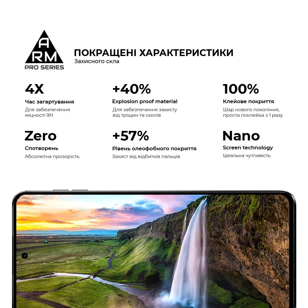 Защитное стекло ARMORSTANDART Pro для Motorola G55 5G Black (ARM81170) Олеофобное покрытие True