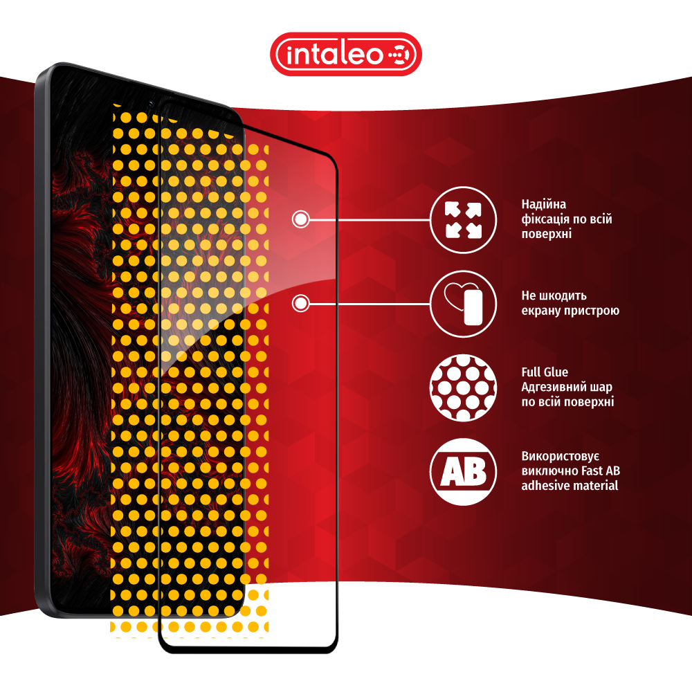 Зовнішній вигляд Захисне скло INTALEO Full Glue для Xiaomi Redmi Note 13 5G Black (1283126583902)