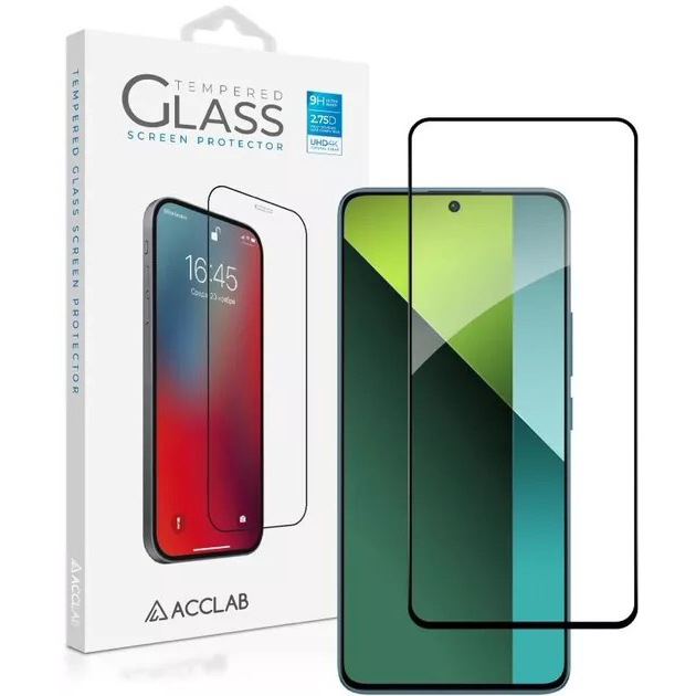 Захисне скло ACCLAB Full Glue для Xiaomi Redmi Note 13 Pro 5G (1283126583803) Додатково Захист від відбитків пальців, Не знижує чутливість сенсора, Міцність: 9Н