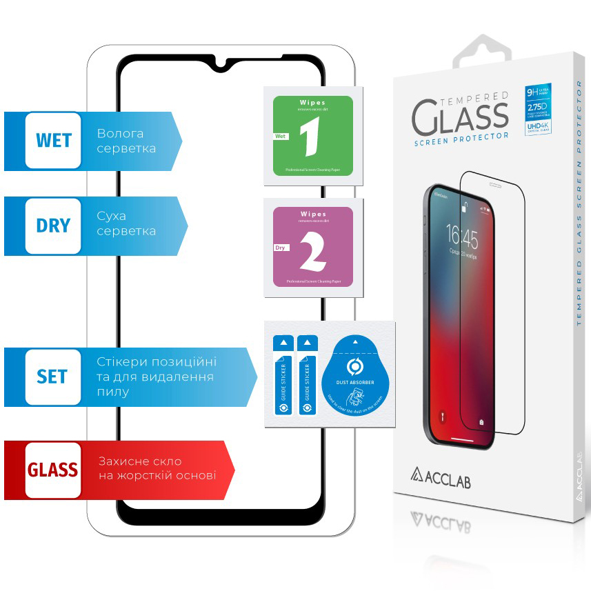 Фото Захисне скло ACCLAB для Samsung Galaxy A04 Full Glue (1283126544804)