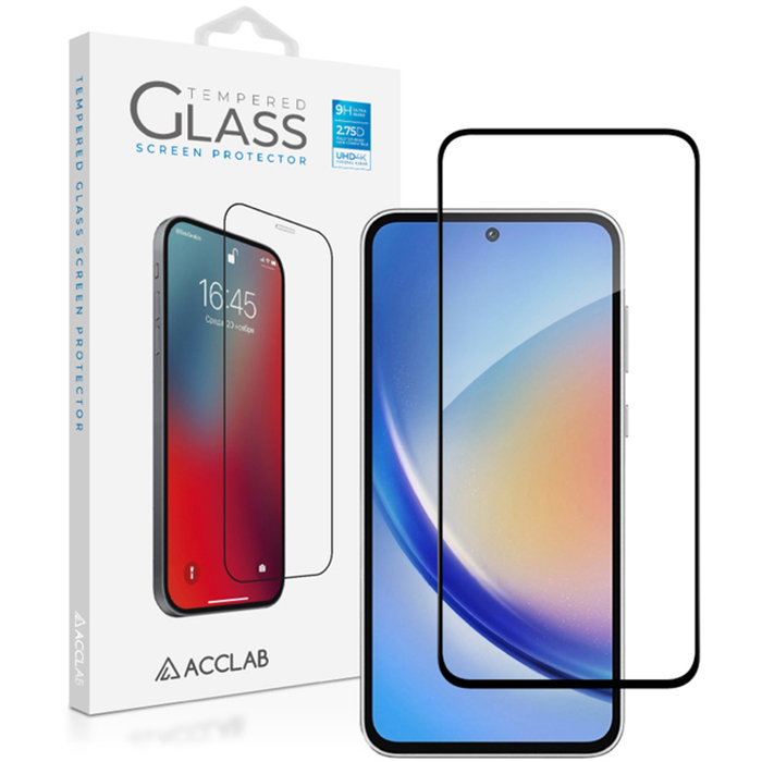 Защитное стекло ACCLAB Full Glue для Samsung Galaxy A35 Black (1283126588778) Совместимость по модели  Samsung Galaxy A35