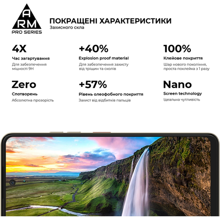 Зовнішній вигляд Захисне скло ARMORSTANDART Pro для ZTE Nubia Music Black (ARM78904)