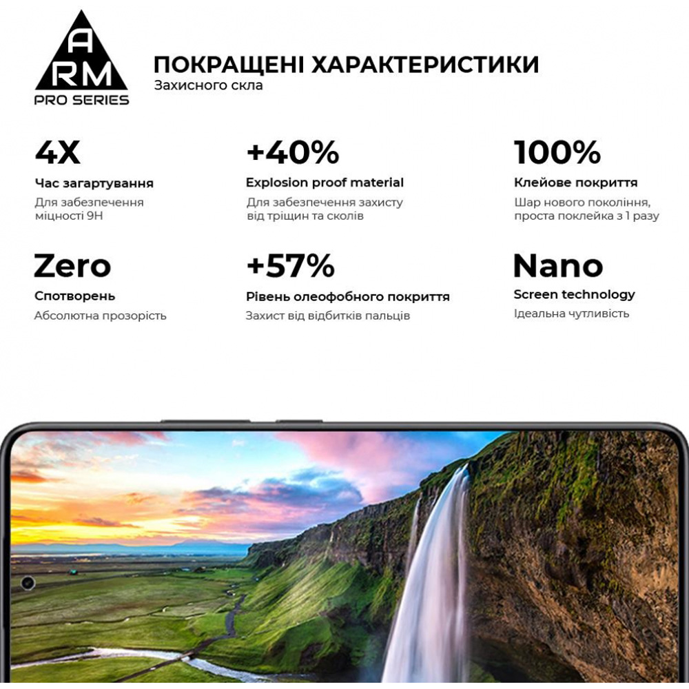 Защитное стекло ARMORSTANDART Pro для Xiaomi Redmi Note 14 5G Black (ARM83175) Олеофобное покрытие True