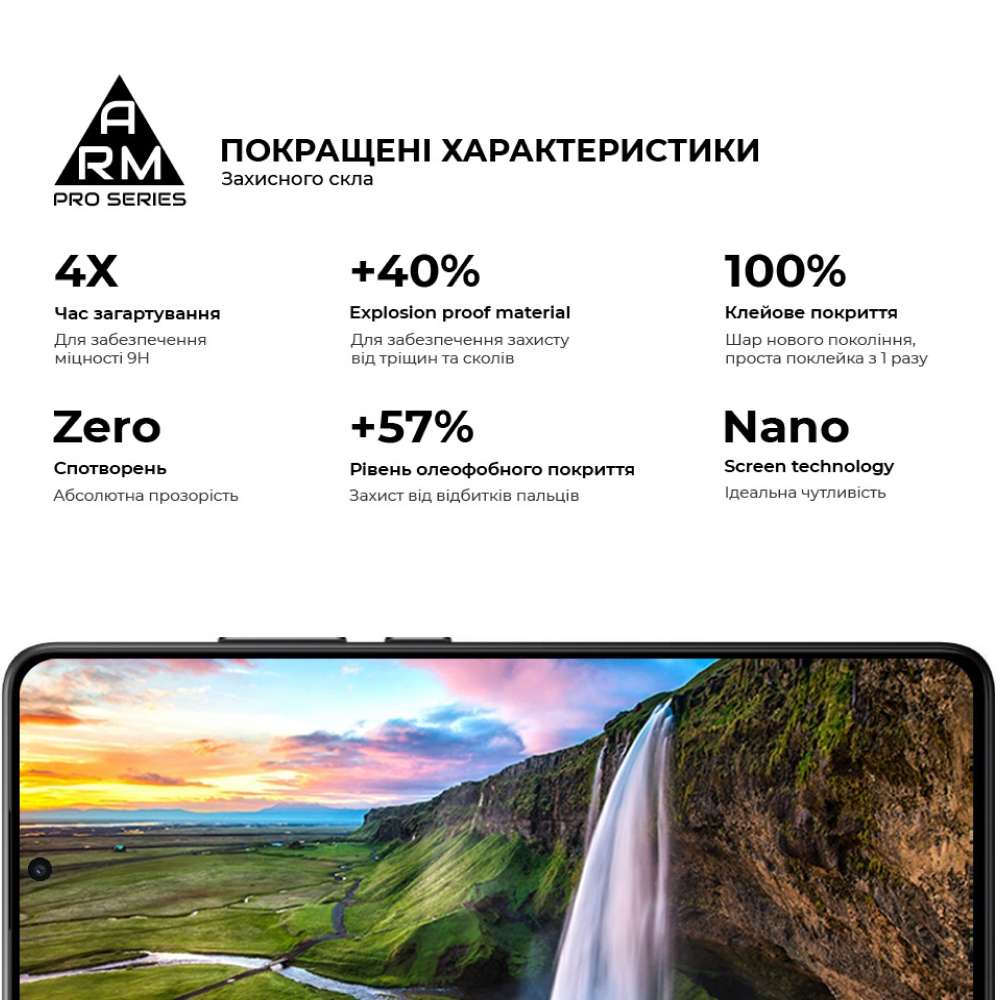 Защитное стекло ARMORSTANDART Pro для Xiaomi Poco X7 Pro Black (ARM82715) Олеофобное покрытие True