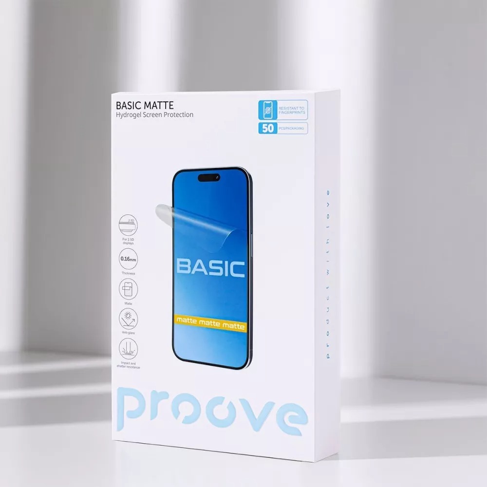 Гидрогелевая пленка PROOVE Hydrogel Screen Protection BASIC Matte 10 шт (59356) Покрытие матовое