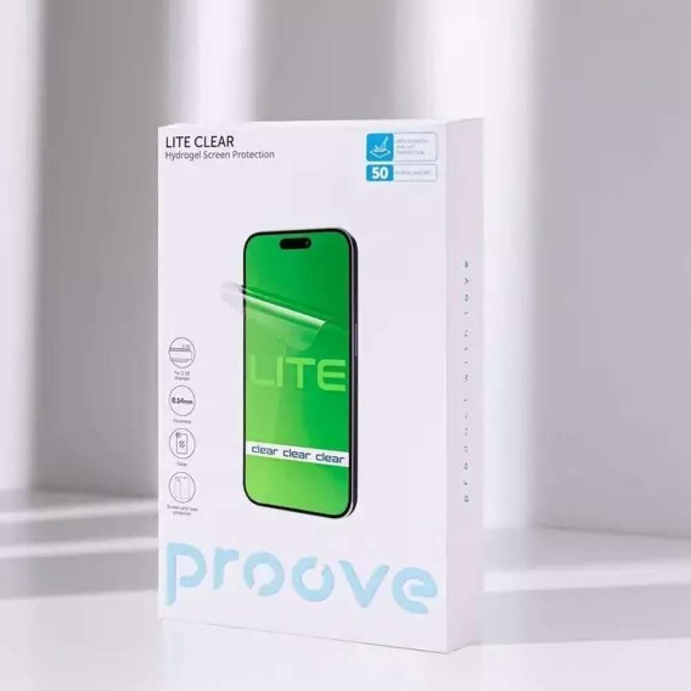 Гідрогелева плівка PROOVE Hydrogel Screen Protection LITE Clear 10 шт ( 59465) Покриття глянець