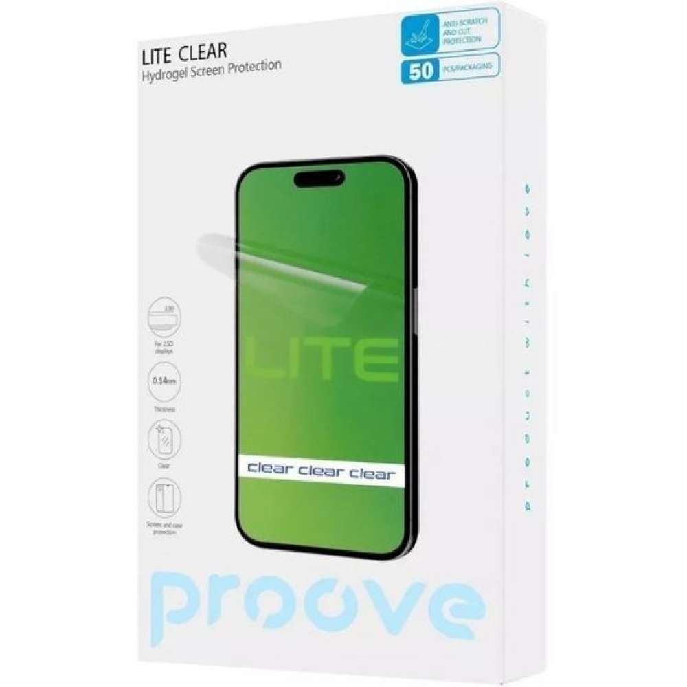 Гідрогелева плівка PROOVE Hydrogel Screen Protection LITE Clear 10 шт ( 59465) Сумісність за моделлю універсальний