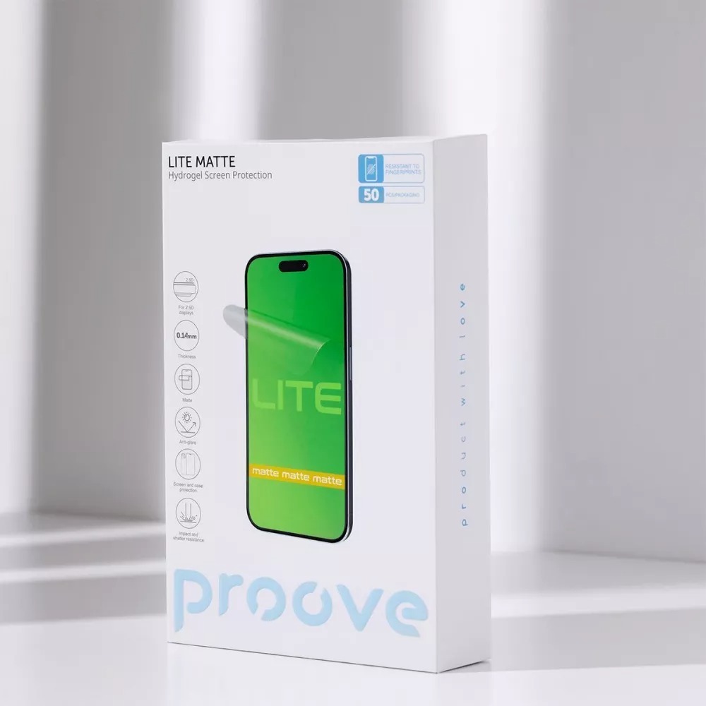 Гидрогелевая пленка PROOVE Hydrogel Screen Protection LITE Matte 10 шт (59466) Покрытие матовое