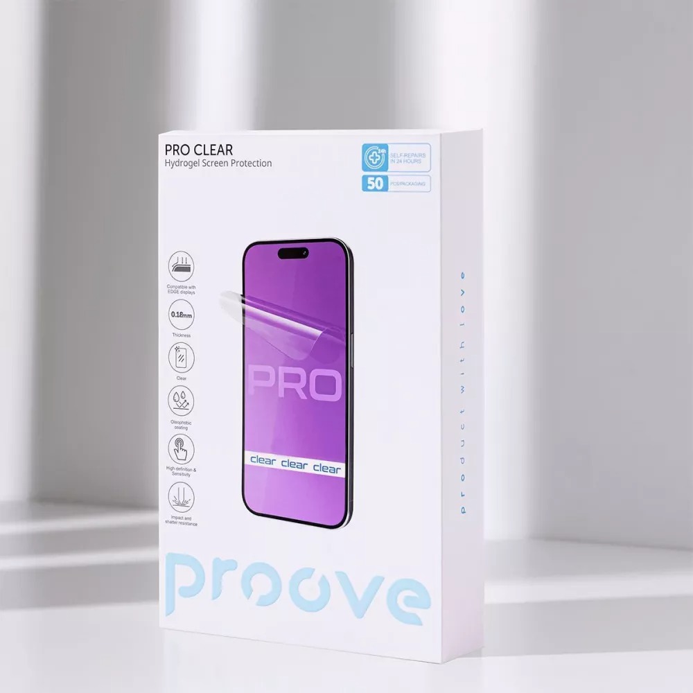 Гидрогелевая пленка PROOVE Hydrogel Screen Protection PRO Clear 10 шт (59467) Покрытие глянец