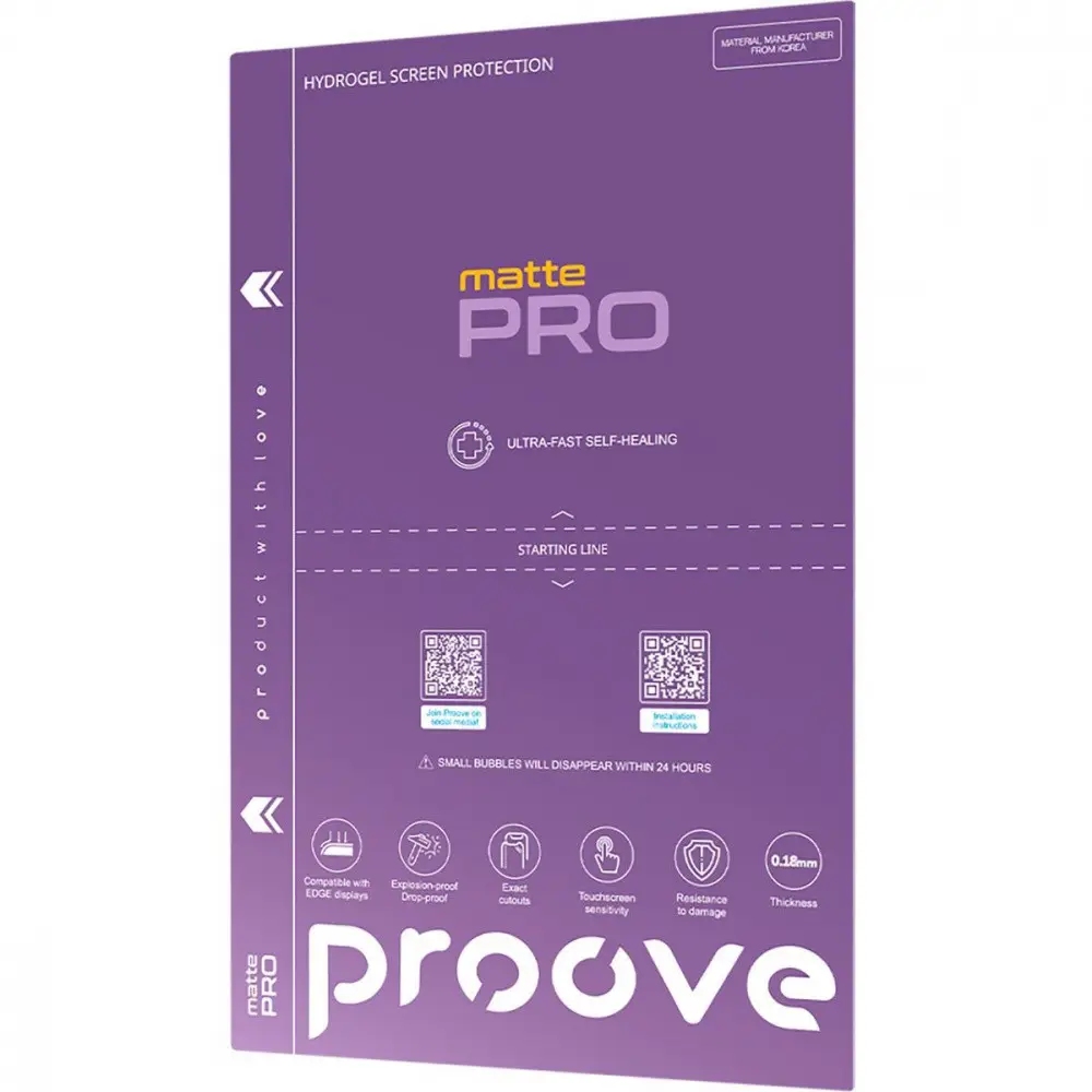 Гидрогелевая пленка PROOVE PRO Matte 10 шт (59359)