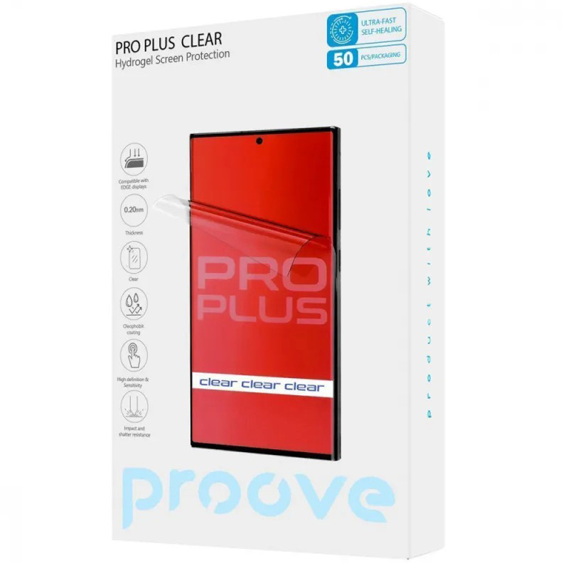 Набор защитных пленок PROOVE Hydrogel Screen Protection PRO PLUS Clear 10 шт (59354)