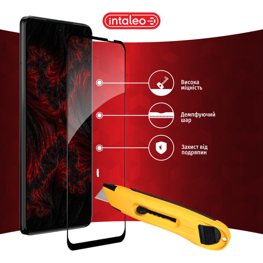 Захисне скло INTALEO для Motorola G75 Black (1283126607400) Олеофобне покриття True