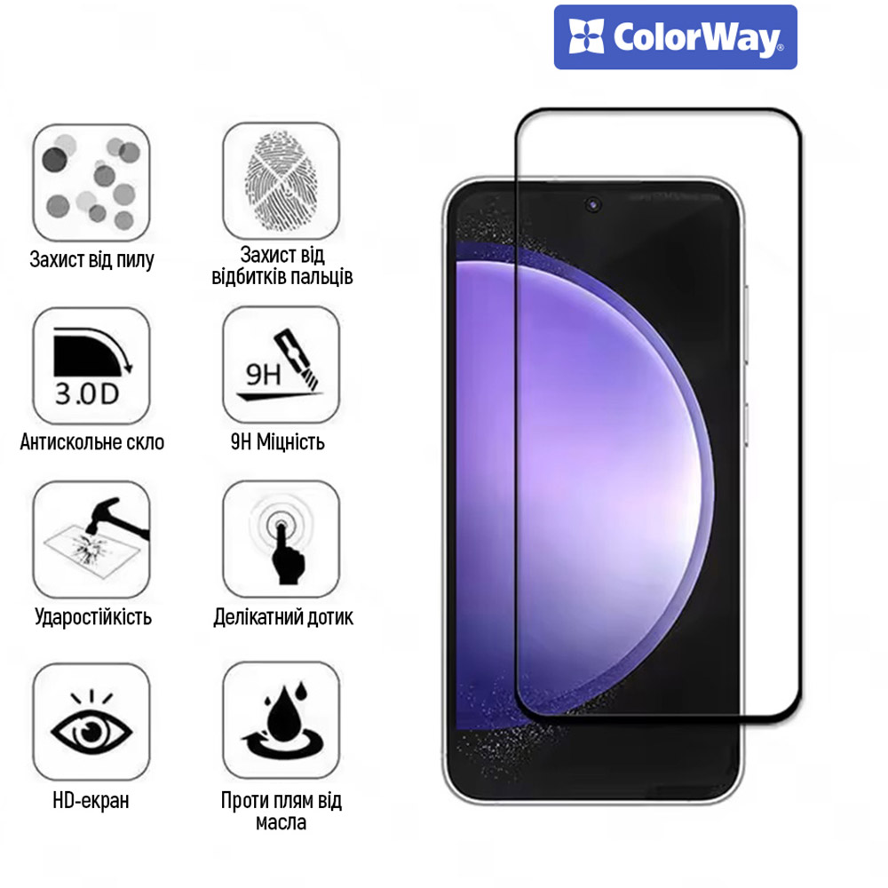Защитное стекло COLORWAY для OPPO Reno13 FS Black (CW-GSFGOR13FS-BK) Совместимость по модели  OPPO Reno13 FS