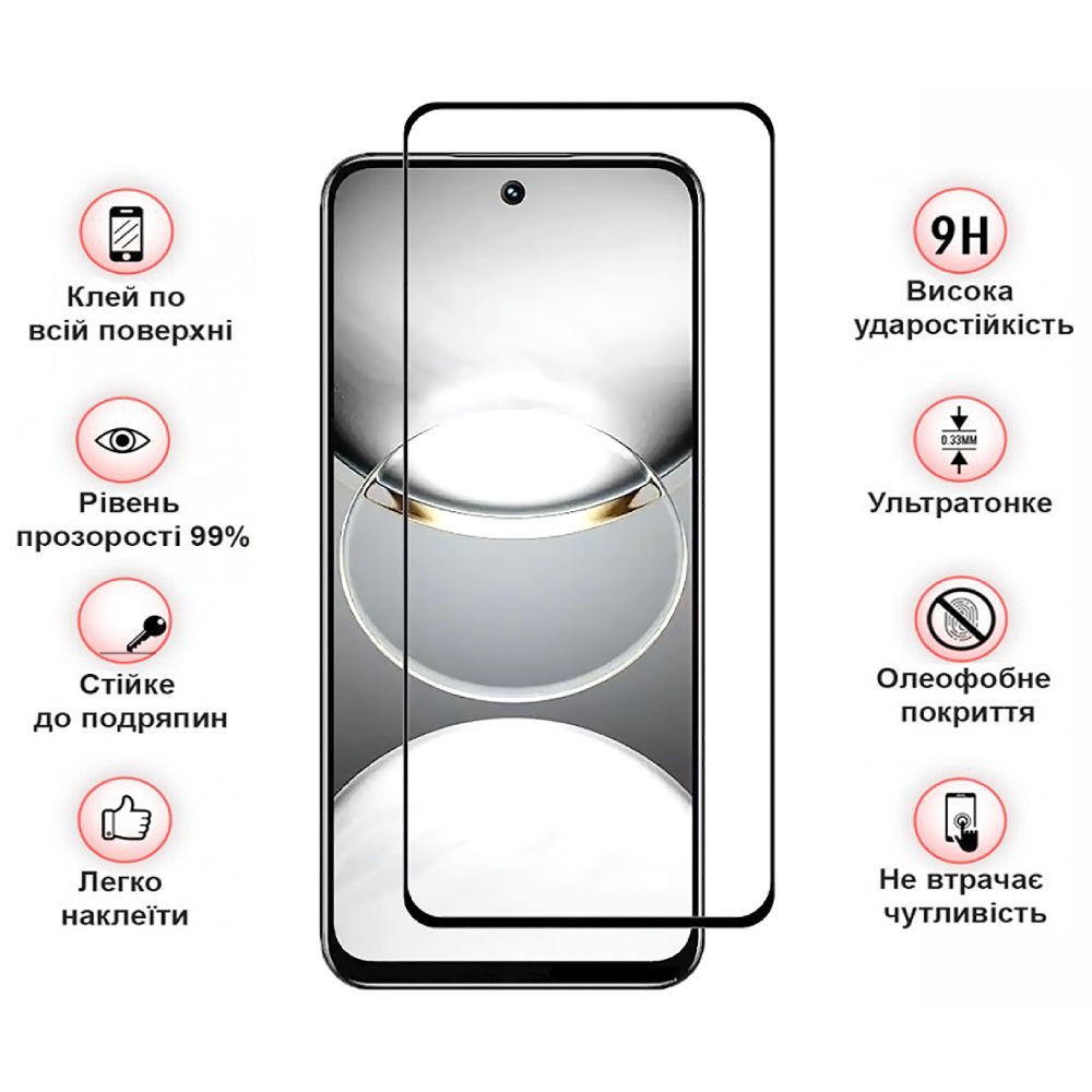 Защитное стекло BECOVER для Tecno Spark 30 KL6 Black (712500) Тип стекло
