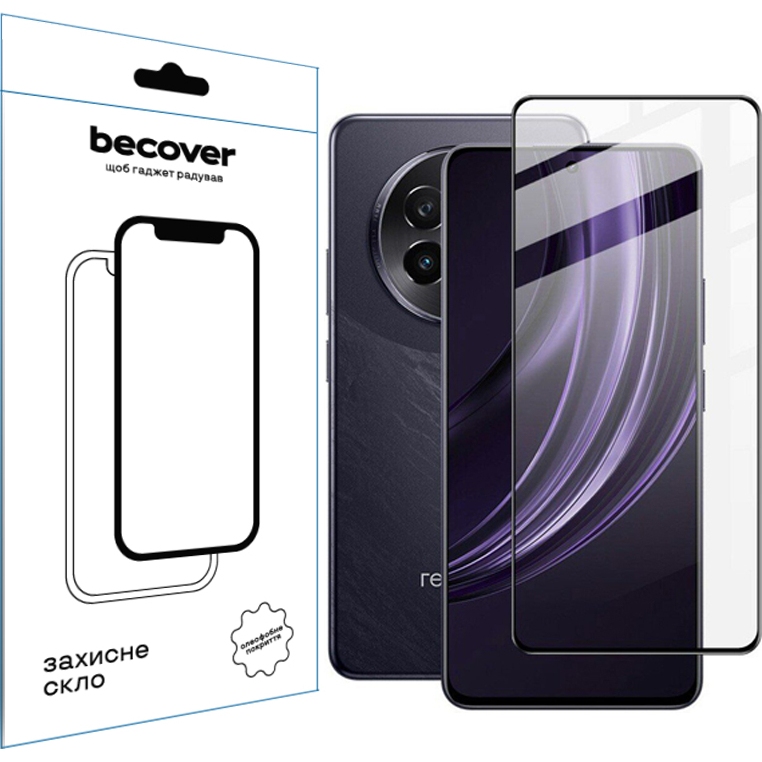 Захисне скло BECOVER для Realme 13 Plus 5G Black (712502) Сумісність за моделлю Realme 13+