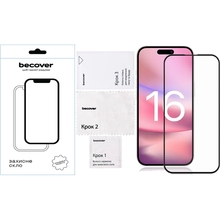 Захисне скло BECOVER для Apple iPhone 16 Black (712122)