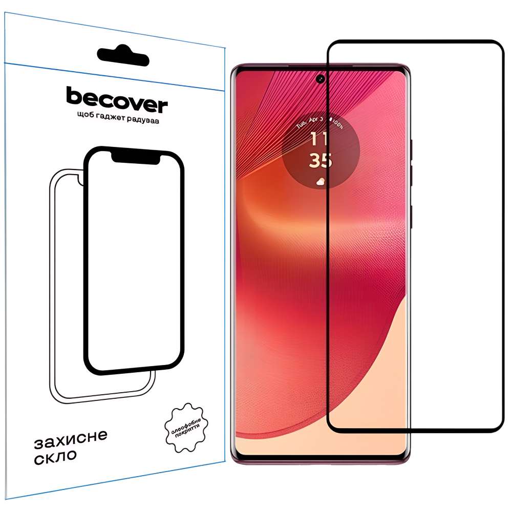 Захисне скло BECOVER EDGE для Motorola Edge 50 Fusion Black (712344)