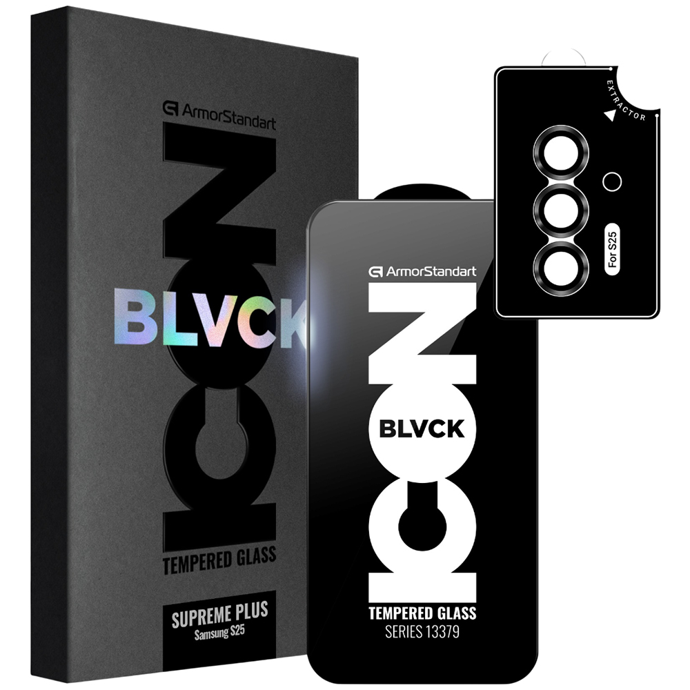 Захисне скло ARMORSTANDART Supreme Plus Black Icon для Samsung S25 (ARM85453)