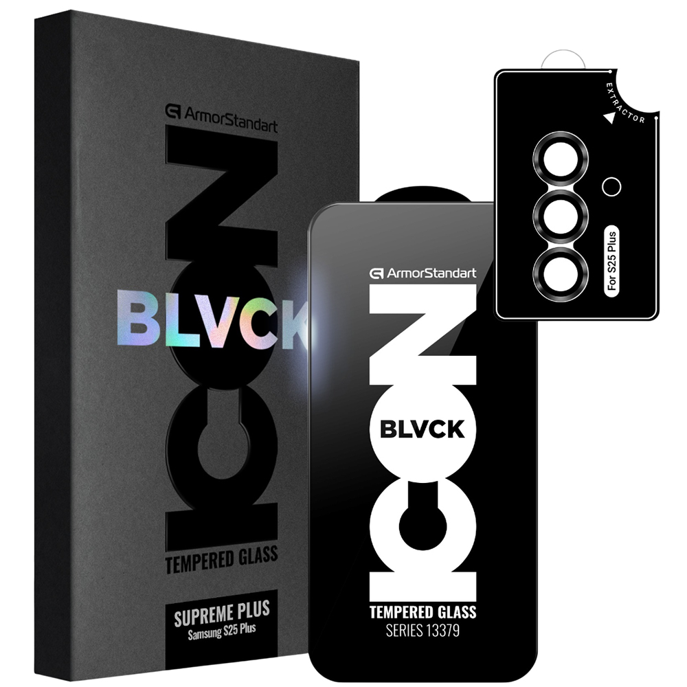 Захисне скло ARMORSTANDART Supreme Plus Black Icon для Samsung S25 Plus (ARM85454)