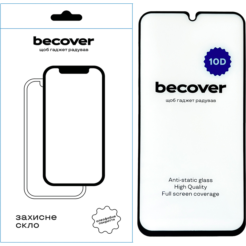 Защитное стекло BECOVER 10D для Samsung Galaxy M34 5G Black (711358) Совместимость по модели  Samsung Galaxy M34