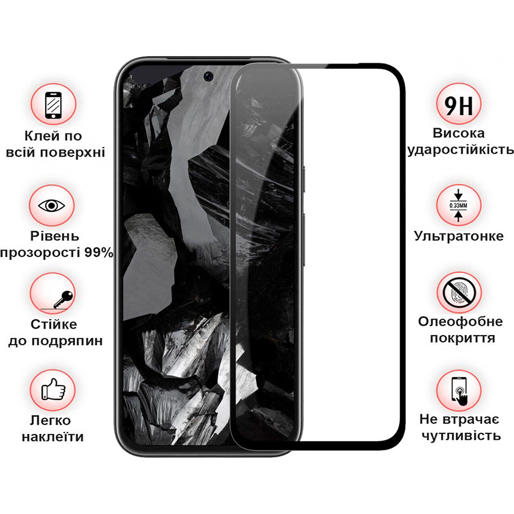 Захисне скло BECOVER для Google Pixel 8a Black (711663) Тип скло