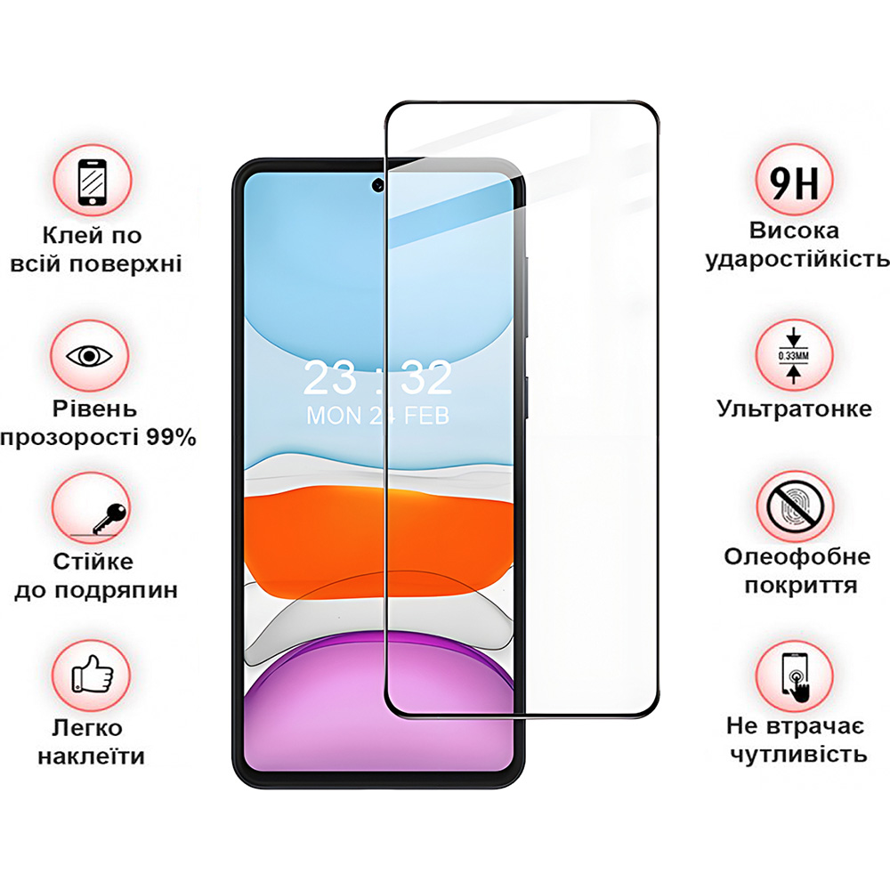 Защитное стекло BECOVER для Oppo A60 Black (711666) Количество пленок в комплекте 1