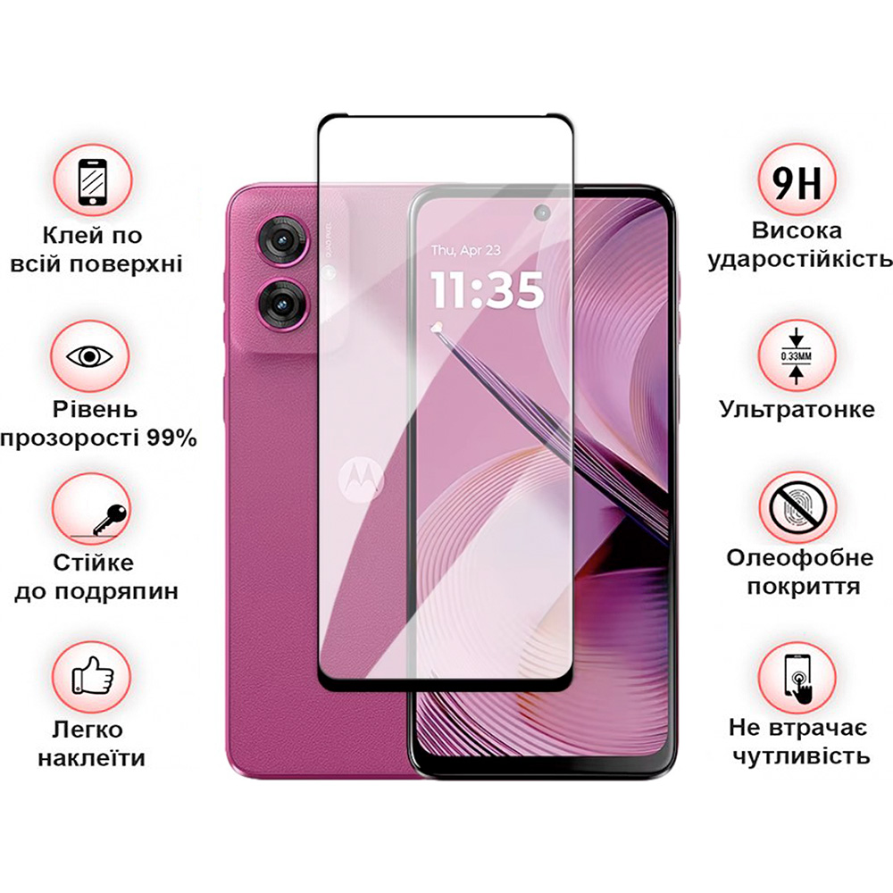 Защитное стекло BECOVER для Motorola Moto G05 Black (713413) Тип стекло