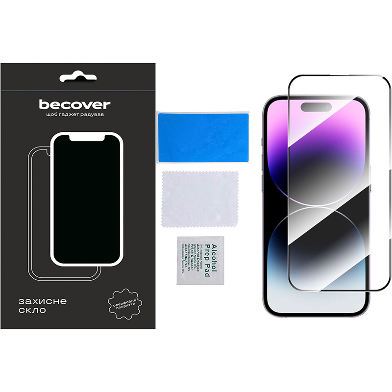 Захисне скло BECOVER для Apple iPhone 15 Pro Black (710593) Сумісність за моделлю Apple iPhone 15 Pro