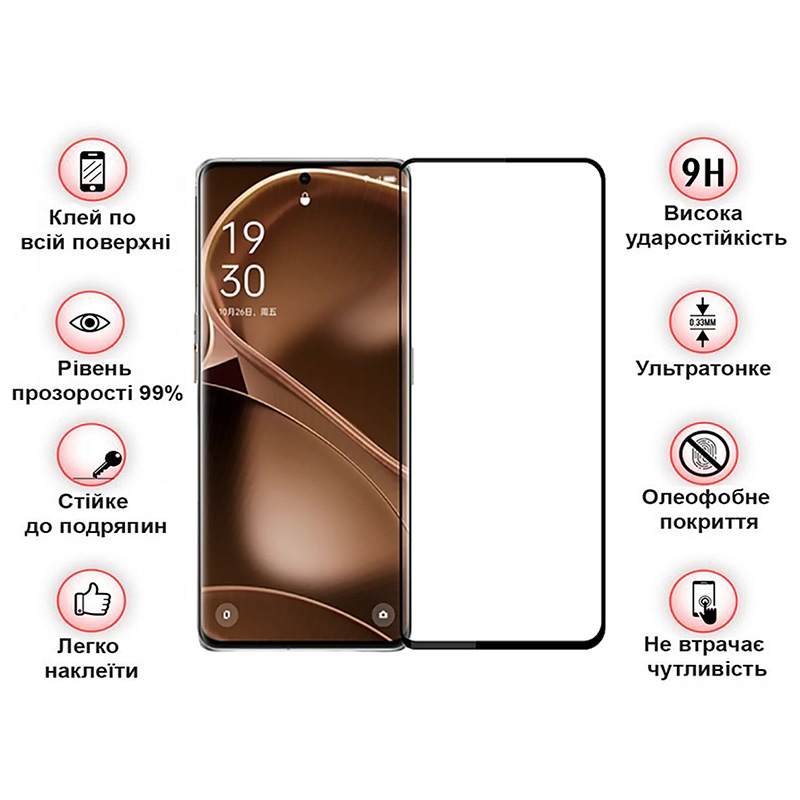 Защитное стекло BECOVER для Poco X6 Pro Black (710625) Покрытие противоударное