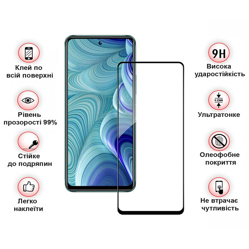 Захисне скло BECOVER для Tecno Spark 20C BG7n Black (710627) Покриття протиударне