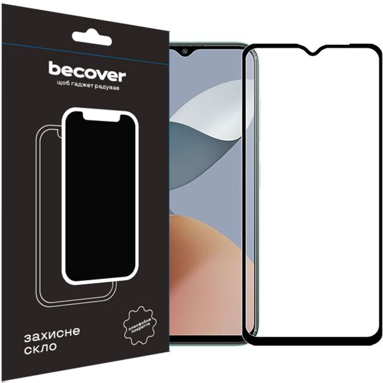 Защитное стекло BECOVER для ZTE Blade A73 Black (710629)