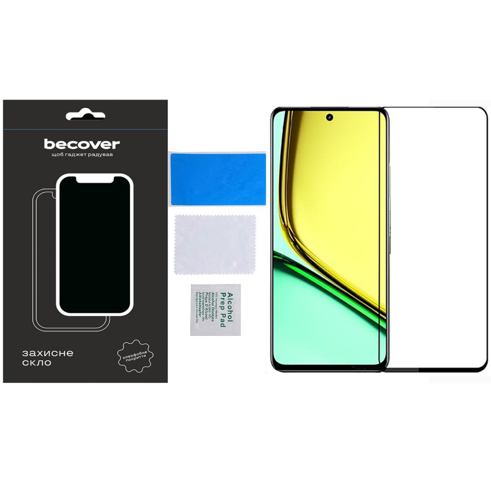 Защитное стекло BECOVER для Realme C67 Black (710633) Совместимость по модели  Realme C67