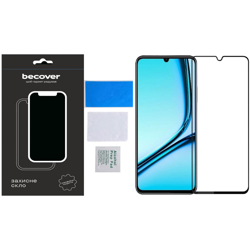 Защитное стекло BECOVER для Realme Note 50 Black (711317) Совместимость по модели  Realme Note 50 