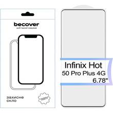 Харьков - Защитное стекло BECOVER EDGE для Infinix Hot 50 Pro Plus 4G (X6880) Black (713582)